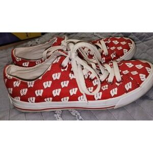 University of Wisconsin Badgers Canvas Flat Tennis Shoes Conve W 7.5 Men 6 Uni
